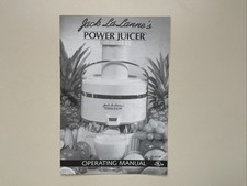 Jack LaLanne's Power Juicer Operating MANUAL ONLY, CL-003AP