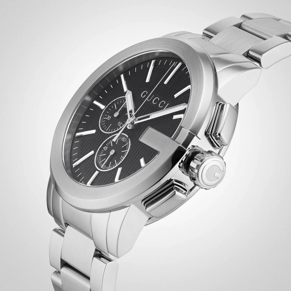 Gucci G-Chrono YA101204 Men’s 44mm Black Dial Swiss Quartz Watch Stainless - Image 4 of 4