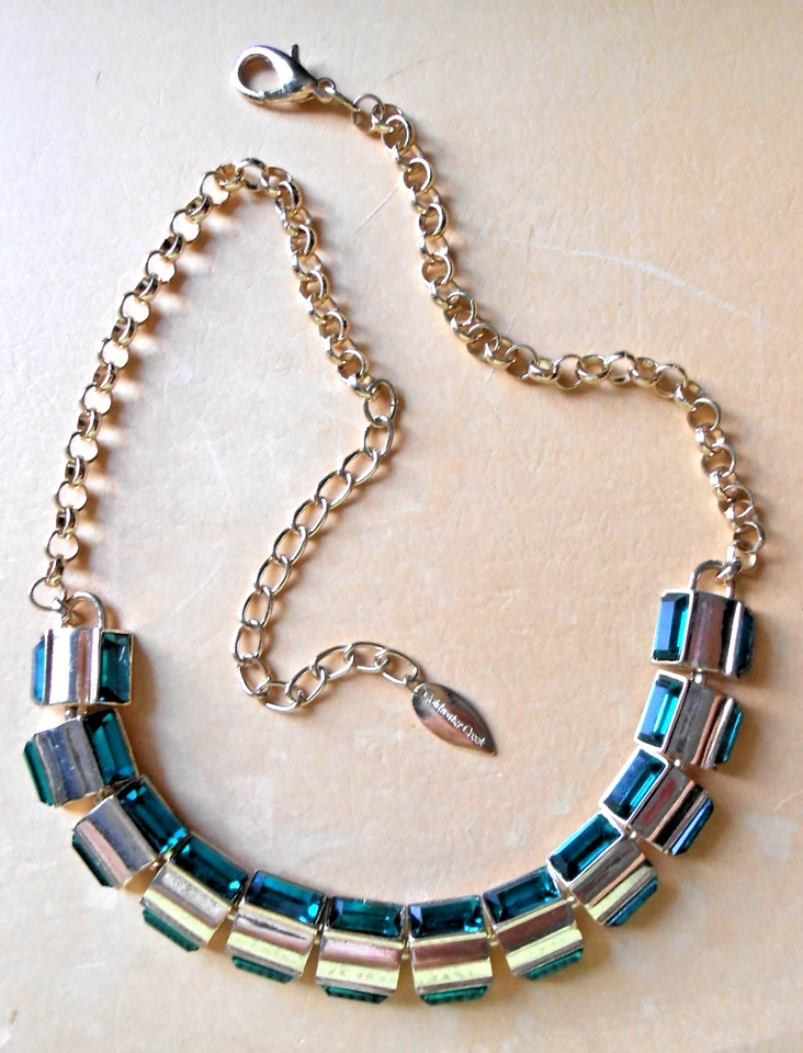 Emerald Green NECKLACE Cold Water Creek Gold Tone - Image 2 of 4