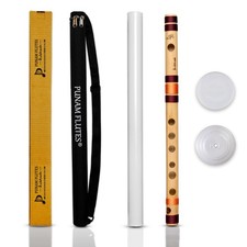 Punam Flutes G Sharp Small Bansuri Bamboo Flute 12 inches With Cover