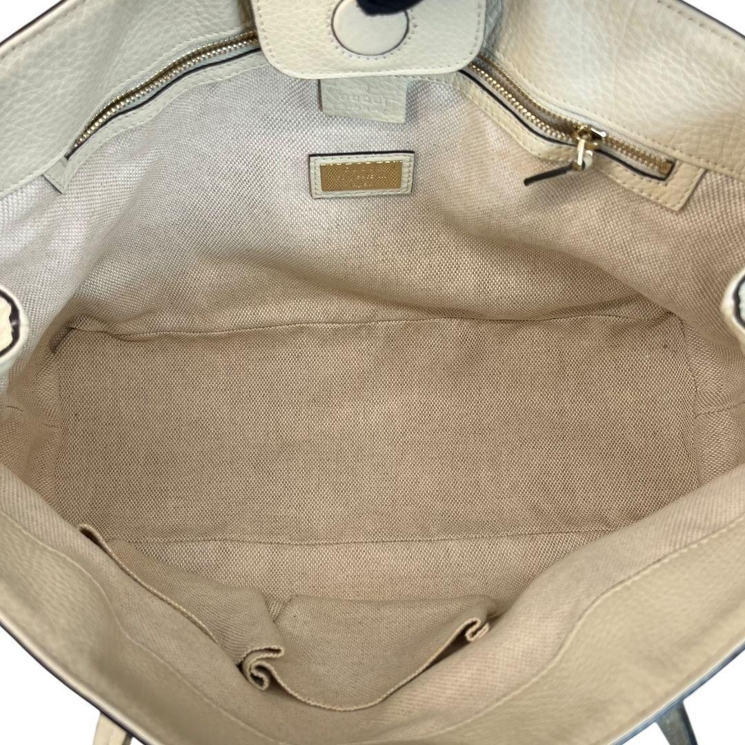 GUCCI Flora Tote Bag 50th Anniversary Flower Pattern Leather Canvas White VIN thumbnail 13