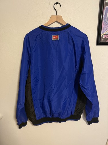Nike Team Pullover Windbreaker Medium Men’s Blue Black V Neck Vintage 00s Retro - Picture 3 of 6