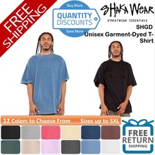    Shaka Wear Men Garment-Dyed Crewneck T-Shirt Short Sleeve Up To 5XL SHGD