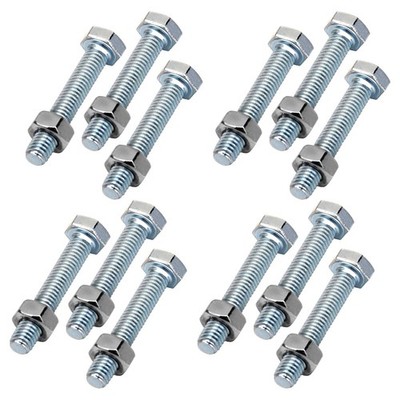 12 Pack 19H1914 Shear Bolts & M40333 Nuts Compatible 1/2 in - 1.25, black