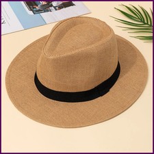 Wide Brim Panama Straw Hat Summer Beach Sun Hat Men Women Vacation