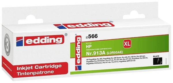 Edding Tintenpatrone Ersetzt Hp 913A (L0R95AE) Kompatibel Schwarz EDD-566 18-566-image
