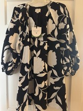 Kate Spade Black & White Floral Poplin Dress NWT