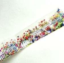 Summer Flower Garden Fence Adhesive Tape Junk Journal Collage Scrapbook