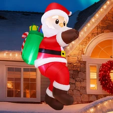 6.2FT Christmas Inflatables Hanging Santa 2025 NEW LED Outdoor Decoration