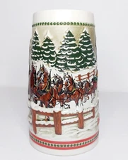 ANHEUSER-BUSCH BUDWEISER CLYDESDALES Holiday Edition Beer Mug Steins  
