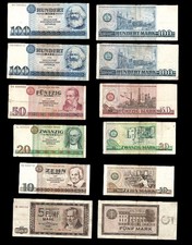 Germany DDR 6 Banknotes Lot 2x 100, 50, 20, 10, 5 Mark 1964-1975