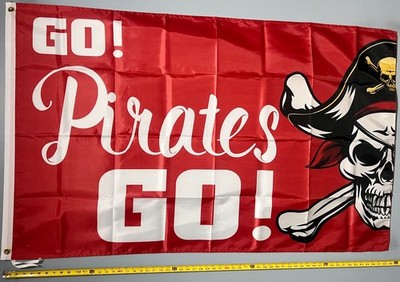 Pirates Mascot FLAG FREE SHIP USA SELLER! Go Sports Game Poster USA Sign 3x5'