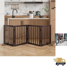 Versatile Extra Wide Dog Gate - 74in Freestanding Design, No Installation