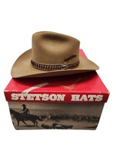 Stetson Stampede 4X Beaver Cowboy Hat Acorn Brown Western Vtg Size 7 / 56