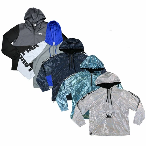 UNDERCOVER Giacca a vento donna Victoria's Secret rosa felpa con cappuccio mezza zip pullover giacca antipioggia