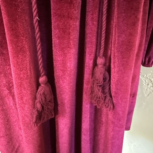 Velvet Short Dress Beautiful Embroidery Boho Size S Burgundy Color - Picture 6 of 18