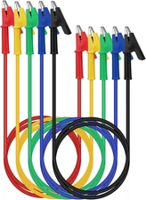 5-Piece Dual-Ended Alligator Clip Test Leads 1000V 15A 3.5ft Electrical Kit