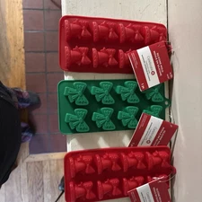 Silicone Treat Molds By Celebrate It  Lot Of 3 Bells 2  & Bows 1  Candy Or Ice