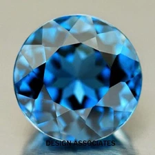 LONDON BLUE TOPAZ NATURAL 4.5 MM ROUND CUT 4 PIECE SET $8.99 AAA