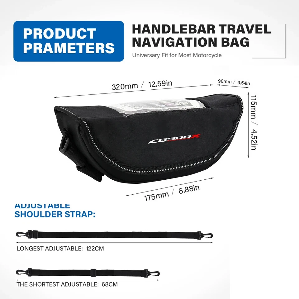 For Honda CB500X CB500F Waterproof Bag Storage Handlebar bag Travel Tool bag — 第 4/4 张图片