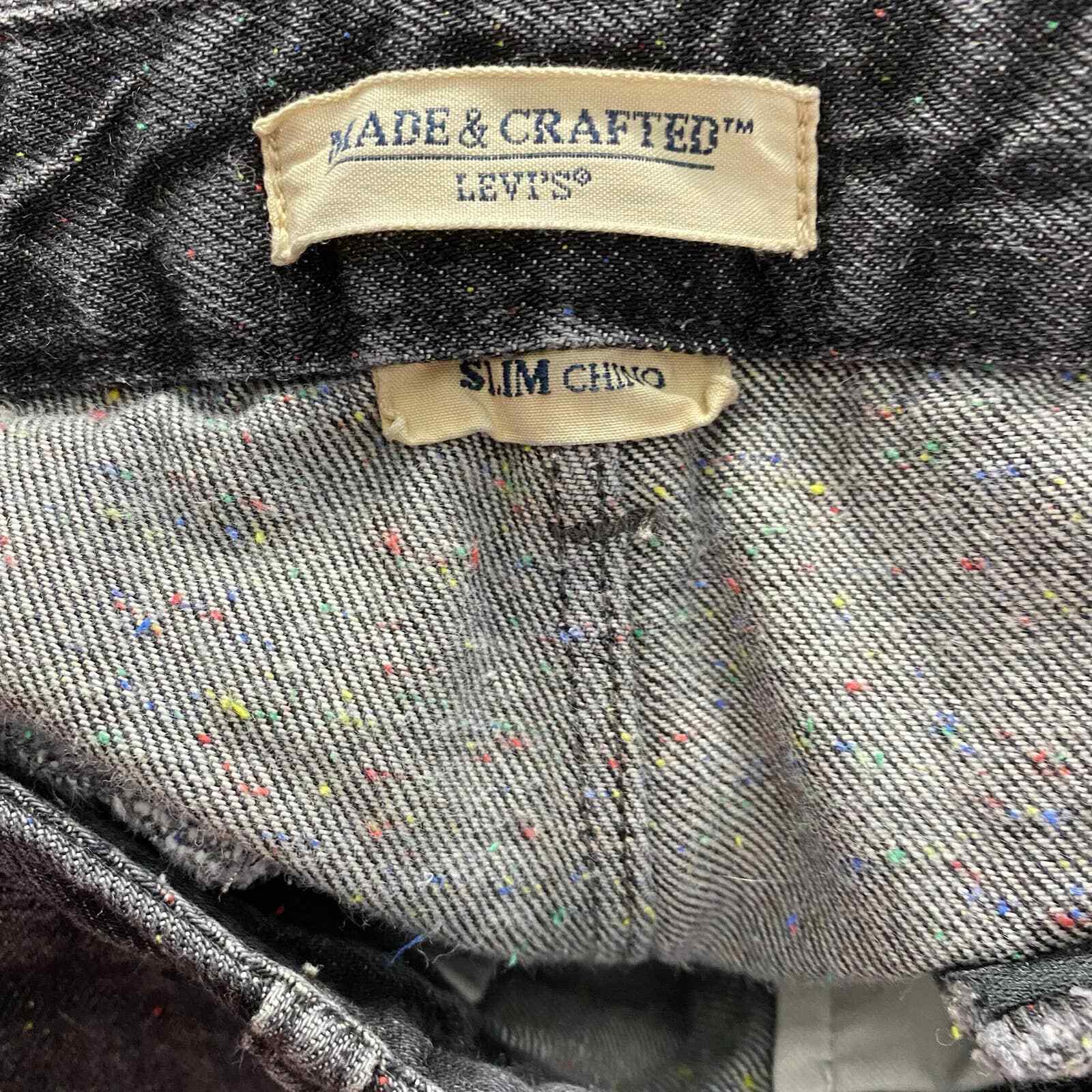 Levi’s Made & Crafted Black Rainbow Speckle Dot Slim Chino Jeans Size US 25 image 10