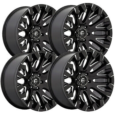 (Set of 4) Fuel D828 Quake 20x9 6x135 +1mm Black/Milled Wheels Rims 20 ...