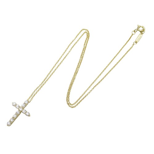 TIFFANY & CO Cruz Diamante Collar Colgante 18KYG Oro Amarillo Usado Mujeres - Imagen 3 de 8