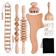 6 Pcs Wood Therapy Massage Tools, Professional Complete Maderotherapia Wooden...