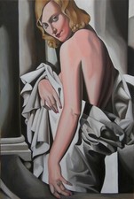 copia d'autore olio su tela  TAMARA DE LEMPICKA ritratto di marjorie ferry