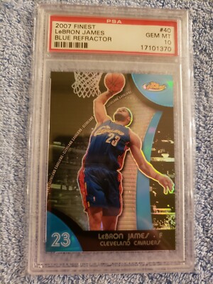 Lebron James 2007-08 Topps Finest Blue Refractor 174/199 PSA Lebron James 2007-08 Topps Finest Blue Refractor 174/199 PSA