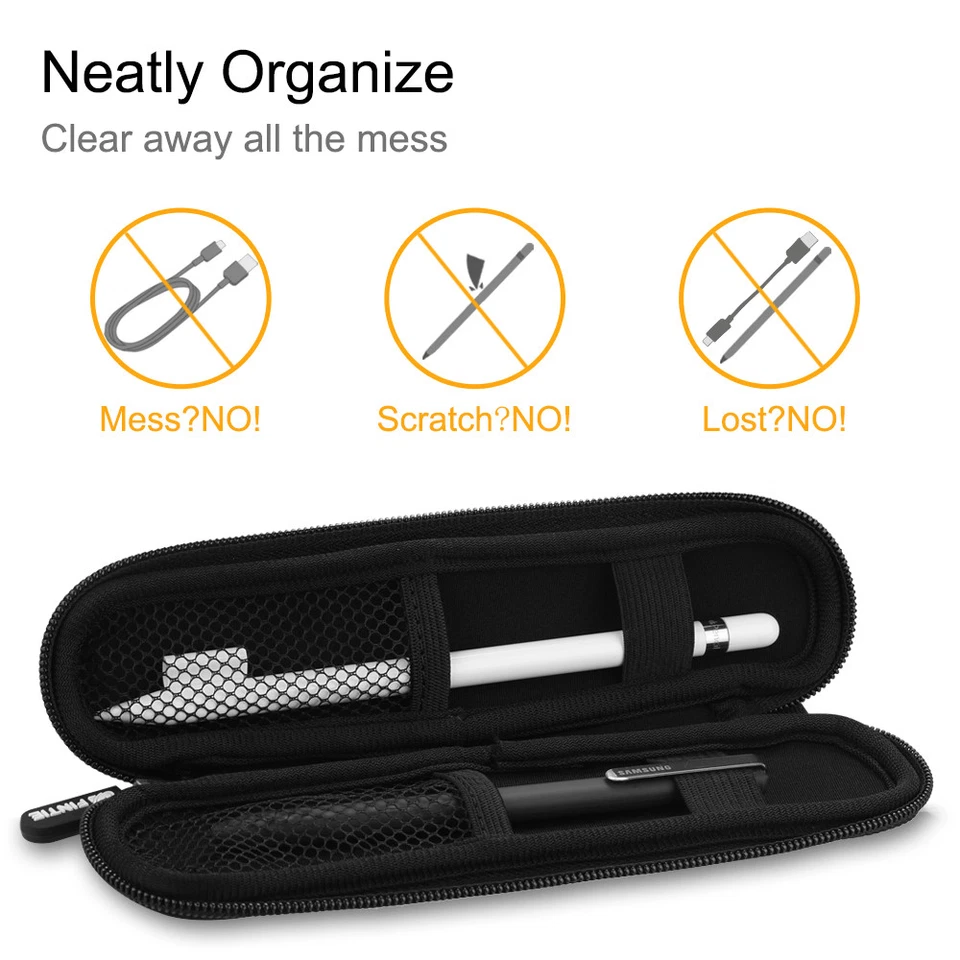 Estuche para lápices Apple soporte neopreno suave cremallera bolsa de transporte bolsa con mosquetón Foto 4 de 4