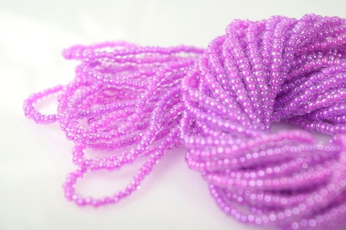 Czech Glass Seed Beads Size 10/0 " COLOR LINED DARK MAGENTA " 1 Hank - Picture 2 of 5