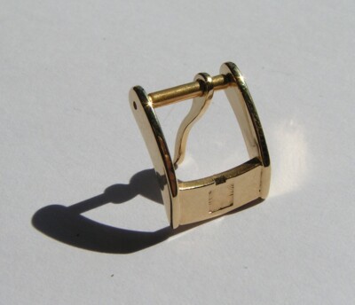 Zenith 10mm alte Dornschliesse Stahl vergoldet old Steel Gold Plated buckle I400