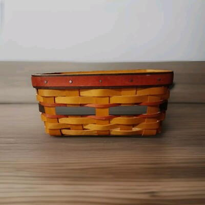 Longaberger Handwoven Rectangular Basket, 8.5 Inches, 1996 SKU GS1