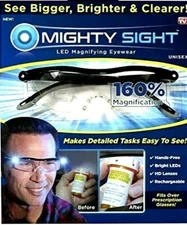 Mighty Sight Reading Magnifying Glass with rechargeable LED lights /used