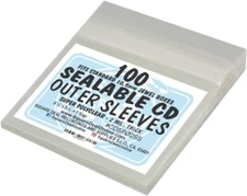 (100) CD Plastic SEALABLE ANTI TAMPER Clear Outer Sleeves Bags Covers Storage