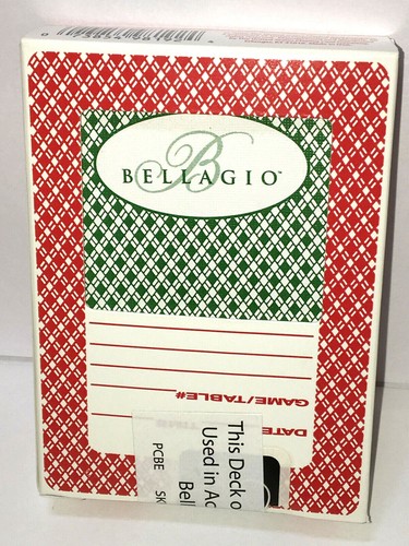 Deck BELLAGIO SPIELKARTEN verwendet im Casino LAS VEGAS Aristocrat Club Special