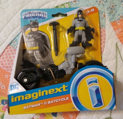 DC SUPER FRIENDS IMAGINEXT BATMAN    & BATCYCLE AGES 3-8 NEW! FREE SHIPPING!