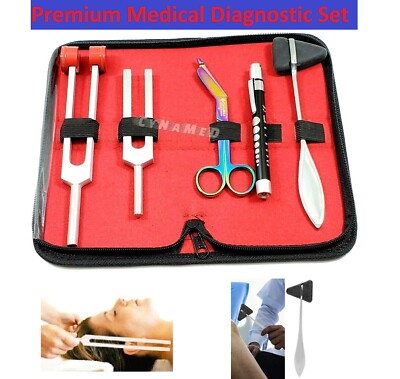 Set 5 Pièces Reflex Percussion - Marteau Taylor, Diapason, Roue à Aiguilles - Neuf
