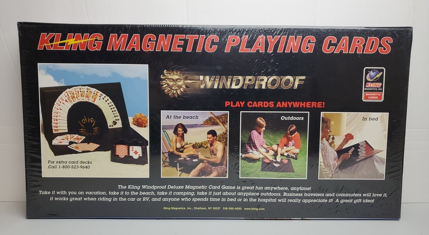 Vintage Kling Windproof Playing Cards & Game Board USA 1 Full