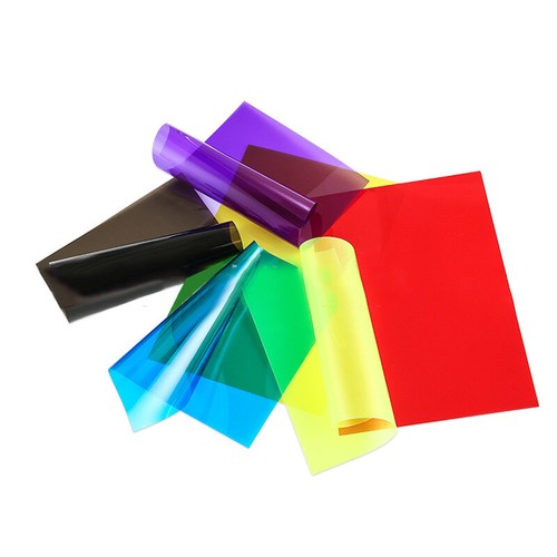 1/5/10pz pellicola trasparente foglio rigido traslucido foglio PVC luce filtro gel A4 10 colori - Foto 2 di 22