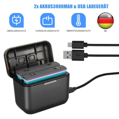 CREABEST 2x 3000mAh 3.85V Li-ion JH-X4 Akku Für Insta360 X4 Kamera mit Charging Box