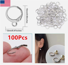 100Pcs Round Leverback Earwires Stainless Steel Lever Ear Wires Earring Findings