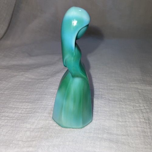 Mosser Slag Glass Turquoise Jenny Doll figurine 4 1/4" - Picture 6 of 8