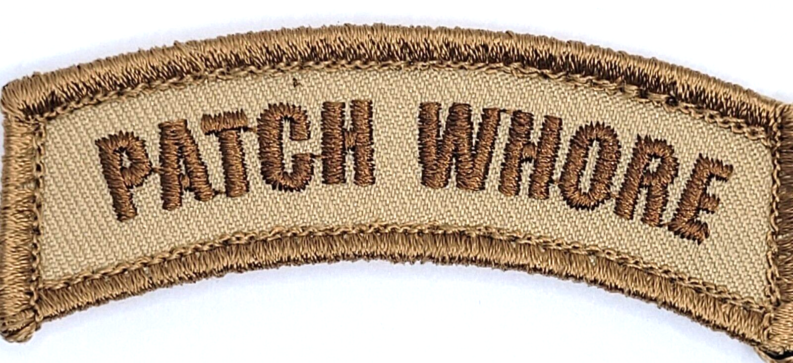 PATCH WHORE Arc Shape Rocker Tab Tag VELCR0 Embroidered Patch Desert