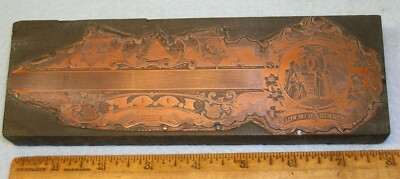 Antique IOOF Rebekah Lodge Letterhead Copper Printing Block MC LILLEY