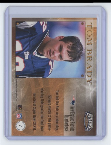 2002 Pacific Foil Etched In Stone Tom Brady Football Card #7 - Picture 2 of 2