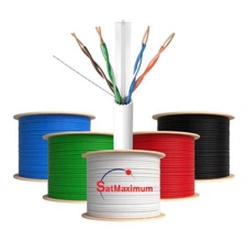 Cat6A UTP 1000ft Solid Copper Ethernet Cable 23AWG 10Gbps High-Speed Wire LOT