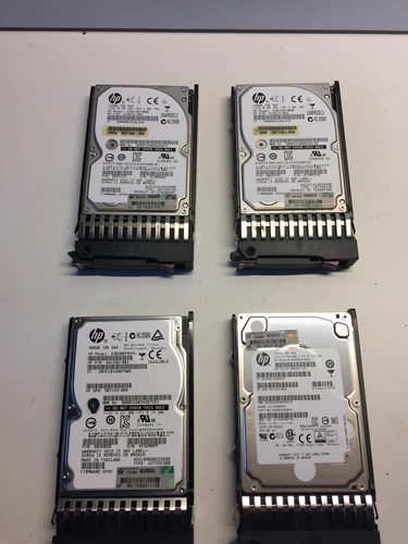 2 x HP 300GB 10K SAS HDD and 2 x hp 146 GB 15K with Caddy untested