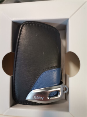 BMW Original Key Case M Sport Leather Blue / Black OEM 82292219915 